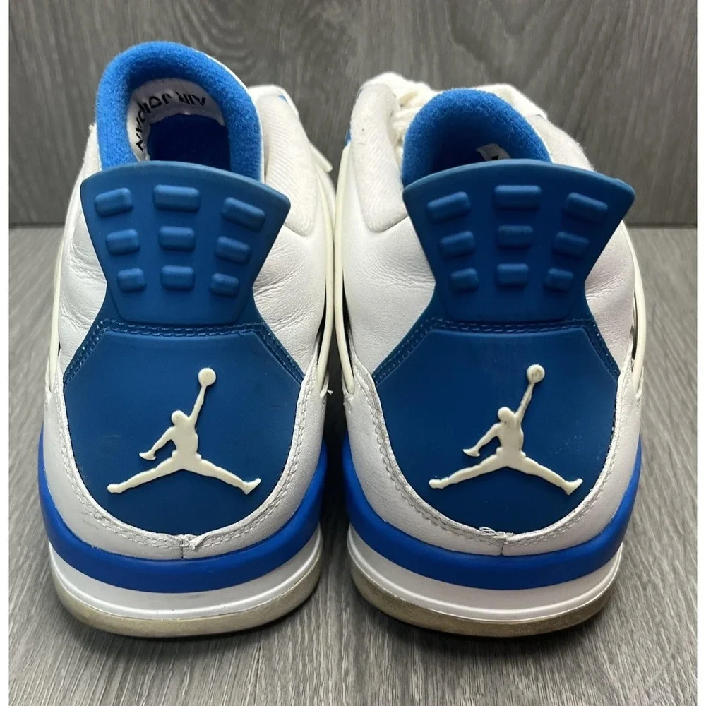 Nike Air Jordan 4 Retro Shoes Mens Size 12 Blue Military Sneakers 308497-105